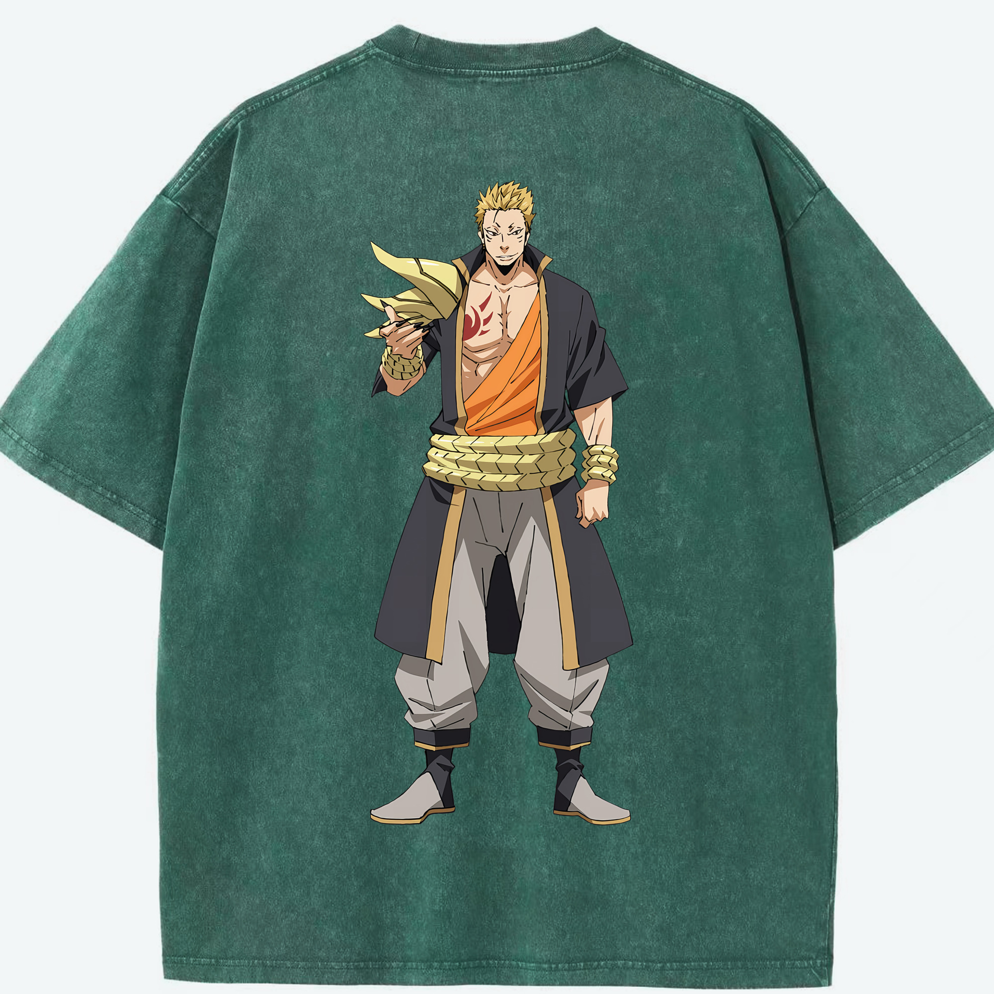（画像用） 転スラ Regarding Reincarnated to Slime 綿100% ヴィンテージ風 半袖Tシャツ（背面プリント）